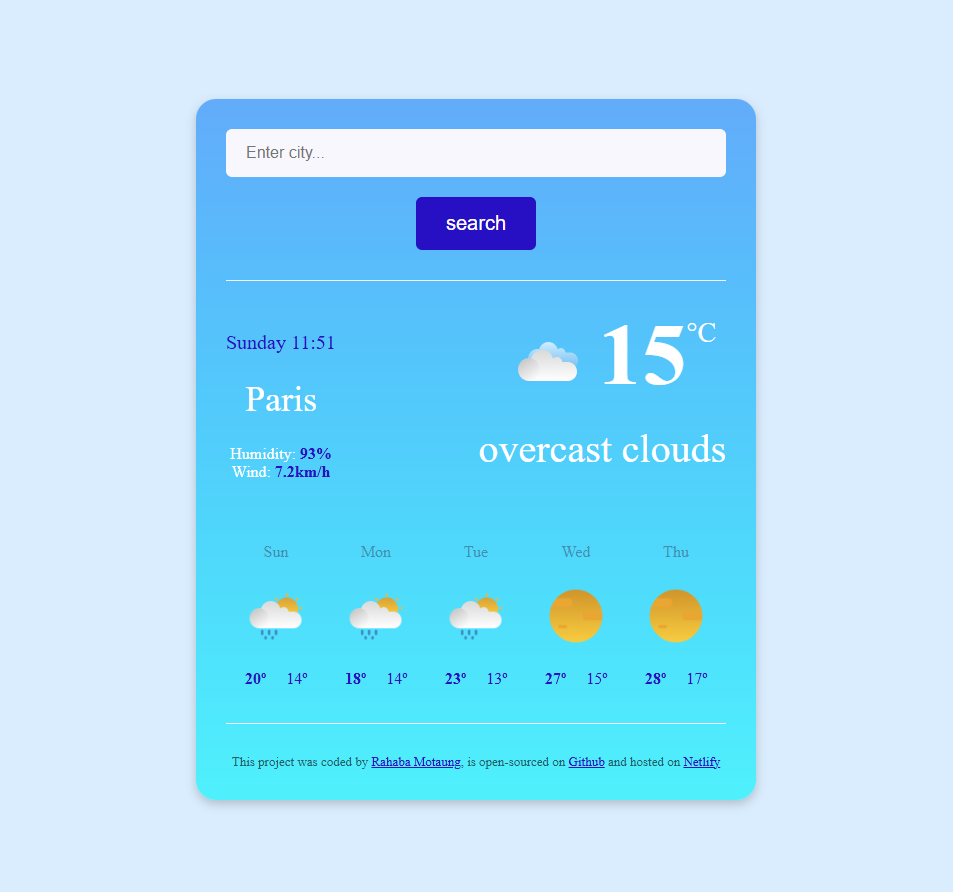 Weather project preview